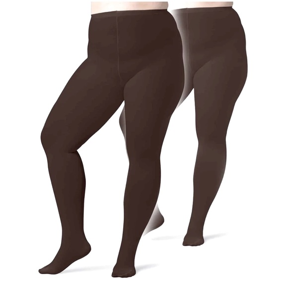Silky Toes Women's Plus Size Blackout Thick Tights 80 Denier - 2 Pairs - Picture 1 of 5